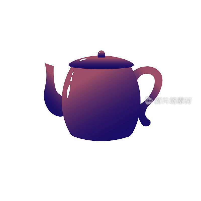 The violet teapot is home appliances. For icons or logos.